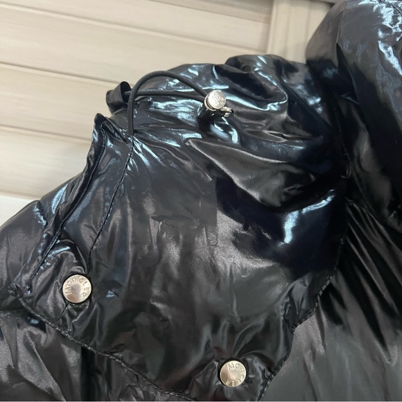 Moncler Black Shiny Down Long Jacket - Picture 6 of 16
